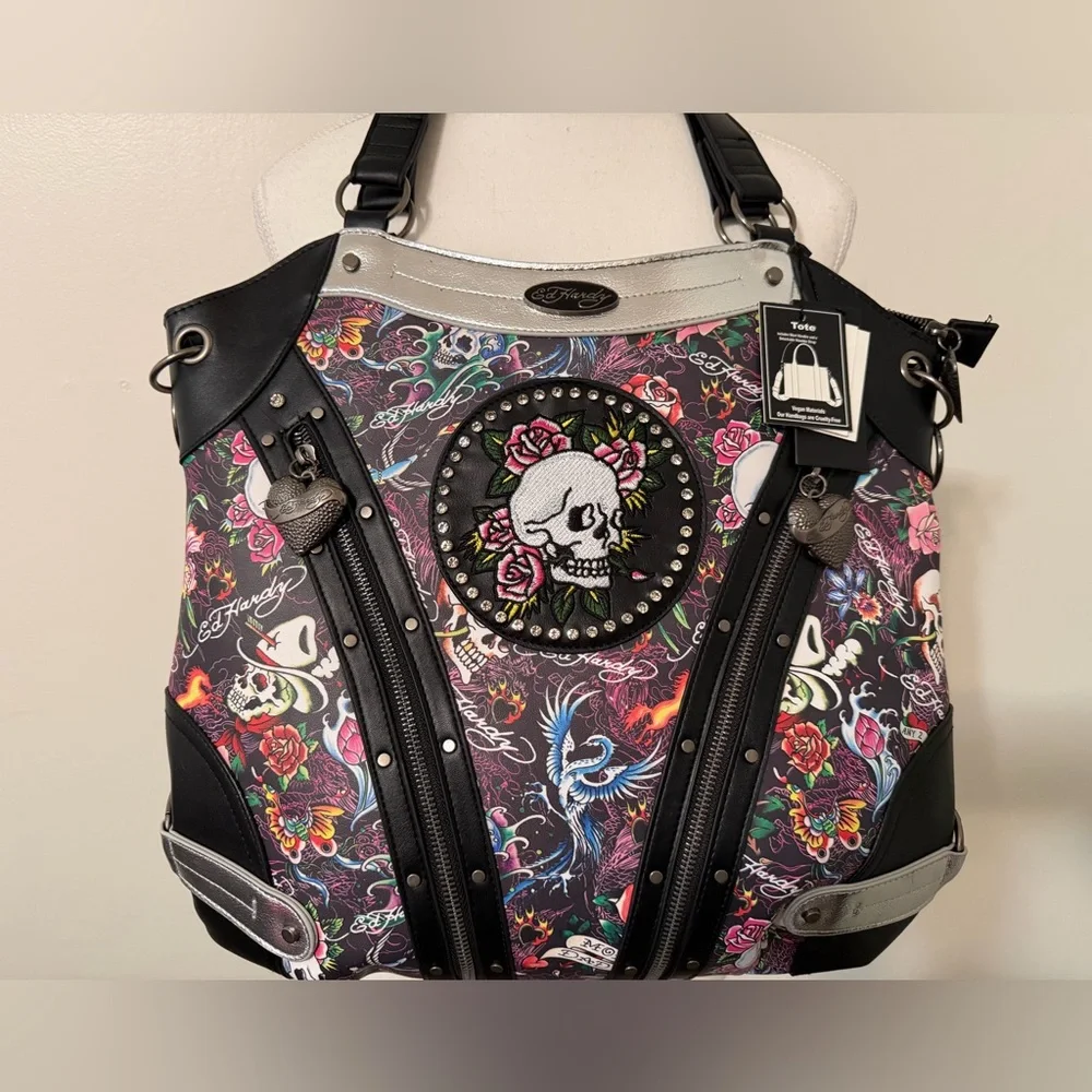 Ed Hardy Large Tote with Crossbody Strap - Picture 1 of 7
